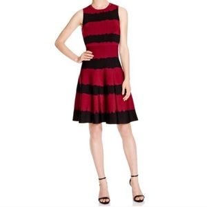 Karen Millen Maroon & Black Tie Dress.
